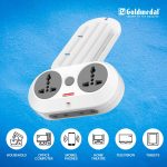 Goldmedal Wall-E-3 Pin Plug Travel Adaptor with Mobile Stand | Universal Sockets | Multiplug for Home & Office Appliances | Supports 2-Pin & 3-Pin Plugs (Pack of 1) - White - Image 3