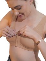 BODYSIZE Cotton Blend Front Open Sports Bra : Women's Daily Use & Activewear | Full Coverage, Max Support | 94% Cotton, 6% Lycra | Easy Front Closure | Breathable Comfort