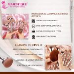 Majestique Premium Makeup Brush Set – Soft Synthetic Hair Brushes for Flawless Foundation, Blending, Eyeshadow & HD Powder – Professional Cosmetic Brush Kit for Women & Makeup Artists - (9 Pieces) - Image 4