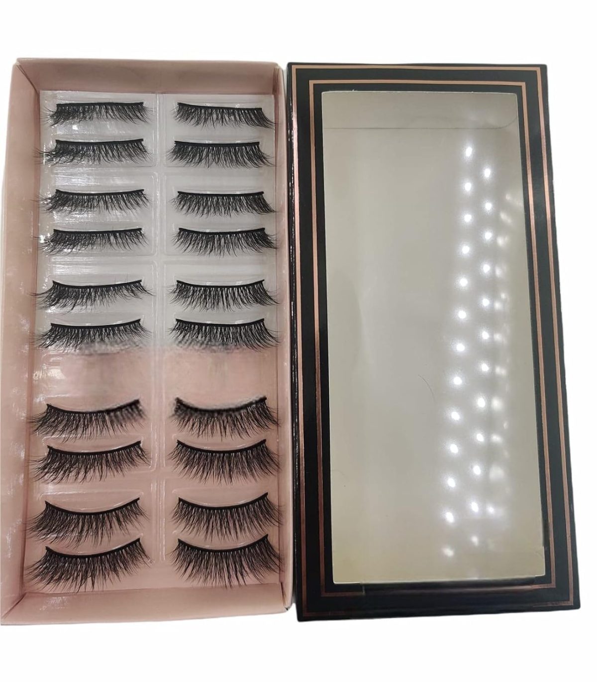 LA VENUST FAKE EYELASHES HANDMADE & NATURAL PAIR OF 10 - Image 2