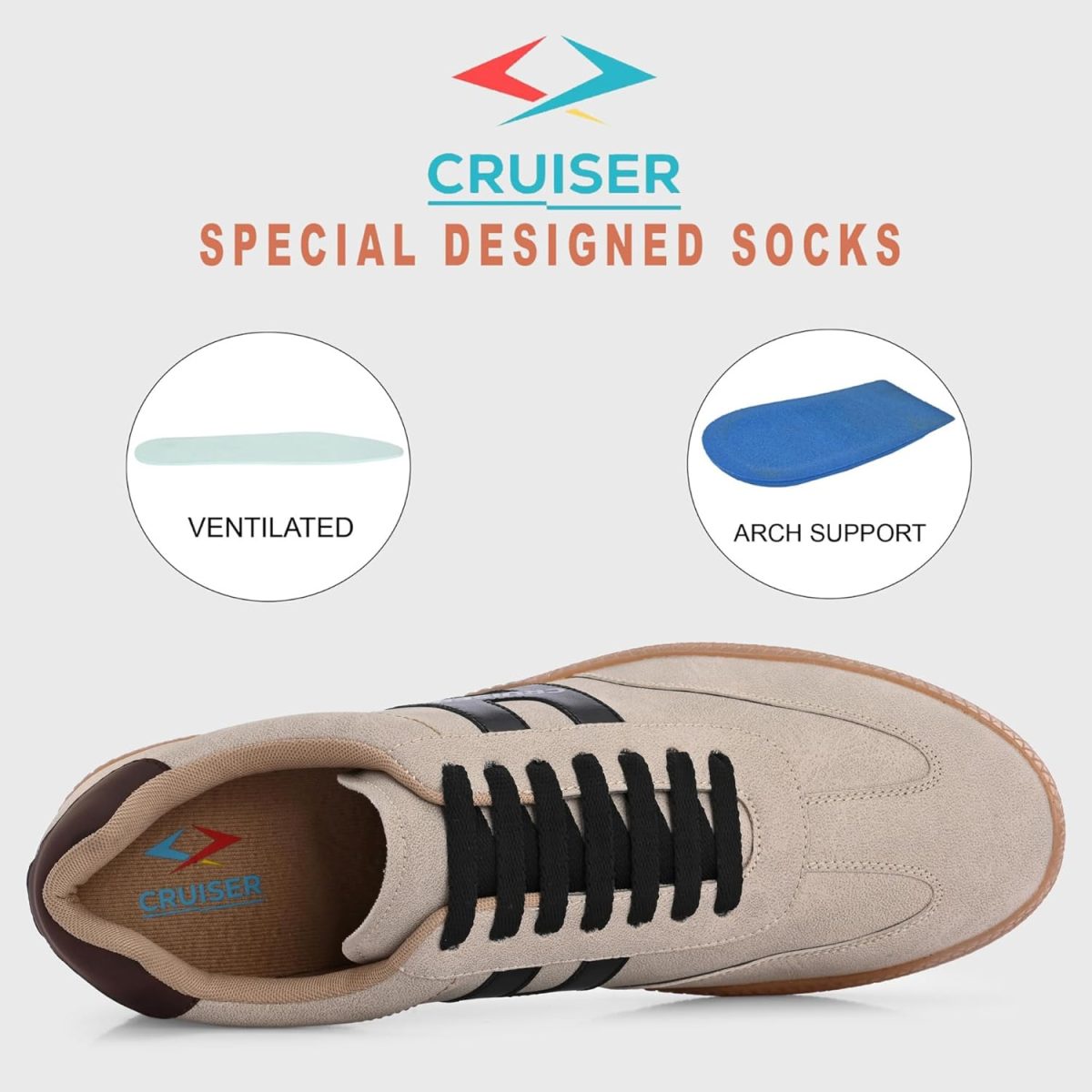 Cruiser Mens Sneaker | Comfort & Style with Soft Cushioned Insole | Trendy Lace-Up Design for Casual Outfits (2606) - Image 5