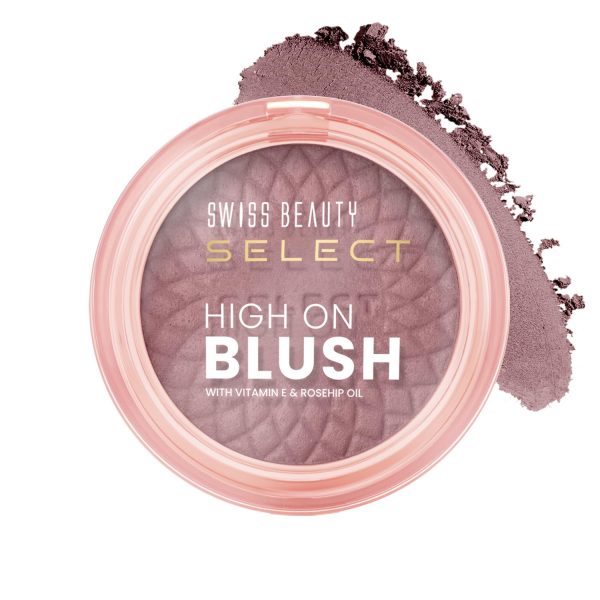 Swiss Beauty Select High on Blush with Natural Matte Finish | Long- Lasting & Non Transferrable stay | Enriched with Vitamin E & Rose oil | Shades- Burnt Rose, 8gm |