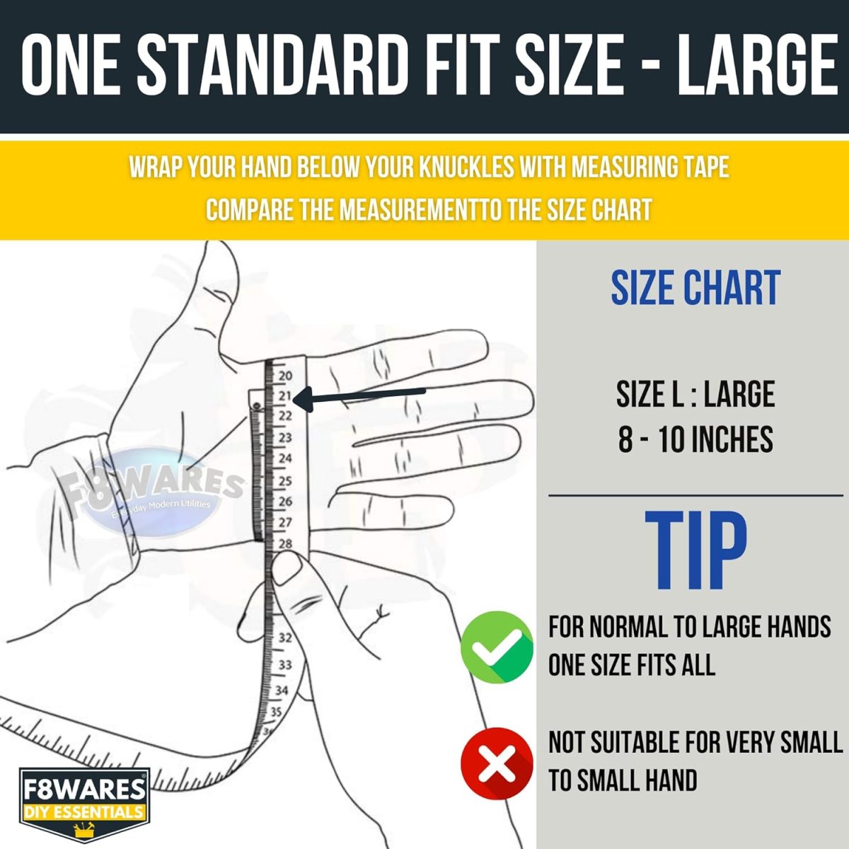 F8WARES All Purpose Heavy duty Rubber Hand Gloves for Cleaning, Kitchen, Washing Utensils, Gardening, Industrial, Safety, Construction & More - Waterproof Bathroom & Toilet Gloves 1 Pair Yellow - Image 7