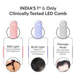 PROTOUCH LED Hair Therapy Comb with Red & Blue LED light scalp treatment & Vibration massage | Hair Fall control | Scalp Massage | Portable & Detangling | For Men & Women | All Hair Type - Image 6