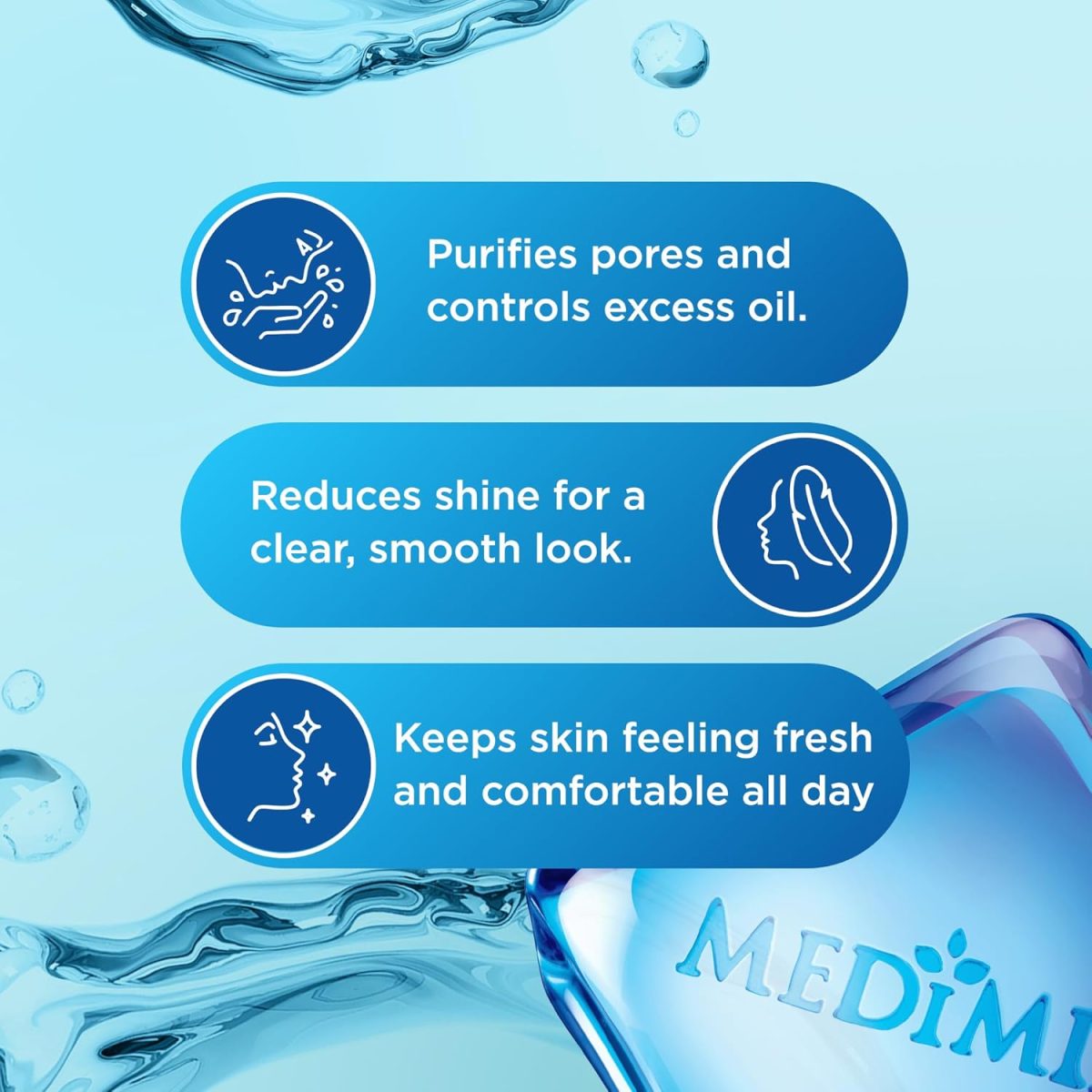 Medimix Clear Glycerine Oil Balance Bathing Bar Soap for Oily Skin 100g (3 + 1 Combo Pack) | Infused with Eucalyptus Oil & Mint - Image 5