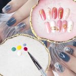 Resin Art Palette, Painting Mixed Color Palette, Gilded Edge Gel Color Makeup Display Board Pallet for Nails (White) - Image 2