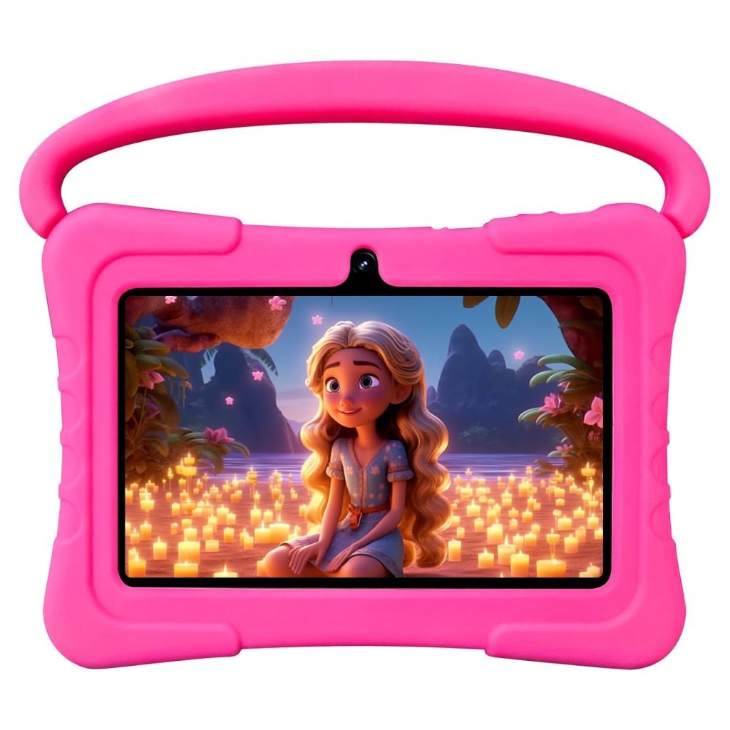 NEWISION 7 inch kids tablet with case, android 13 tablet 32gb with wifi, dual camera, education, games, kids software pre-installed, computer tablet with age filters,