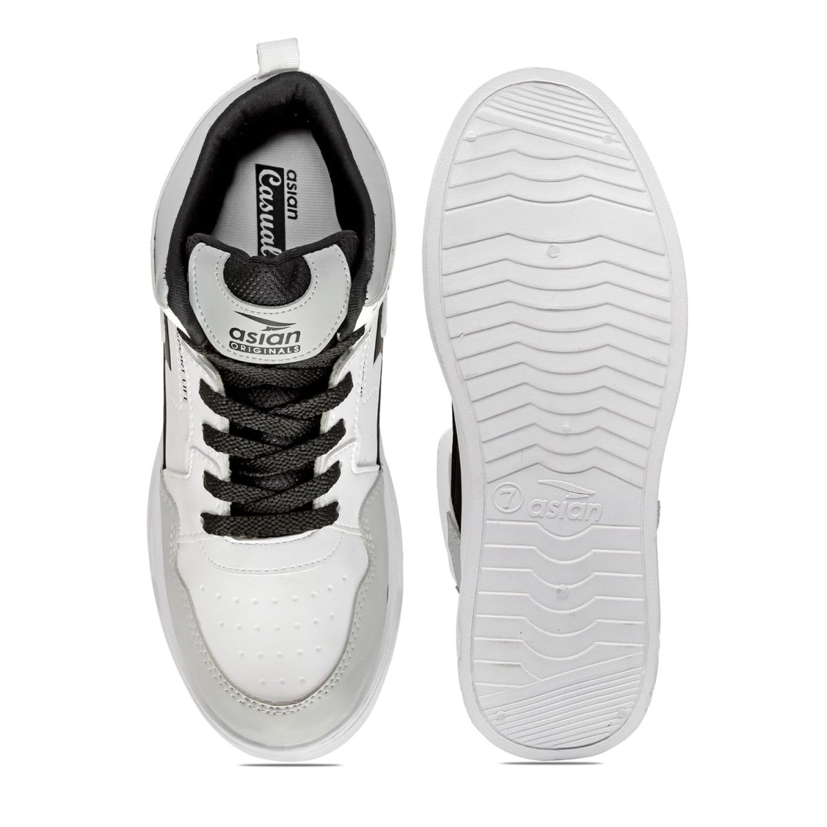 ASIAN Men's White Casual Sneaker Hi-Neck Shoes with Synthetic Upper Lightweight Comfortable Mid Top Sneaker Shoes for Men's & Boy's Boston-13 - Image 8