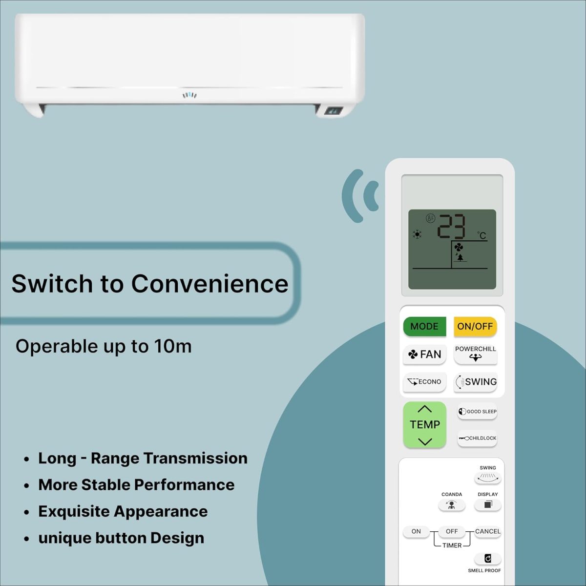 Zieva Compatible For Daikin Ac Remote Replacement For 1, 1.5, 2 Ton Split/Window Air Conditioner - Please Match The Original Remote (Ac 214 A),White - Image 2