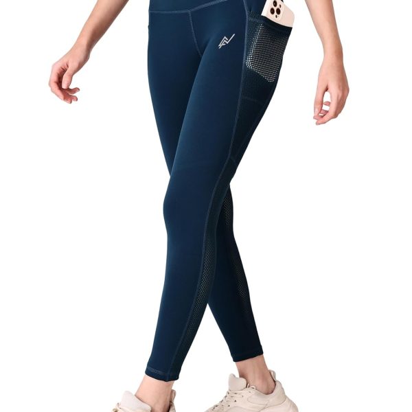 Nexsus Apparels Gym Wear Mesh Leggings | Workout Pants with Side Pockets | Stretchable Tights Sports Fitness Yoga Track Pants for Women & Girls