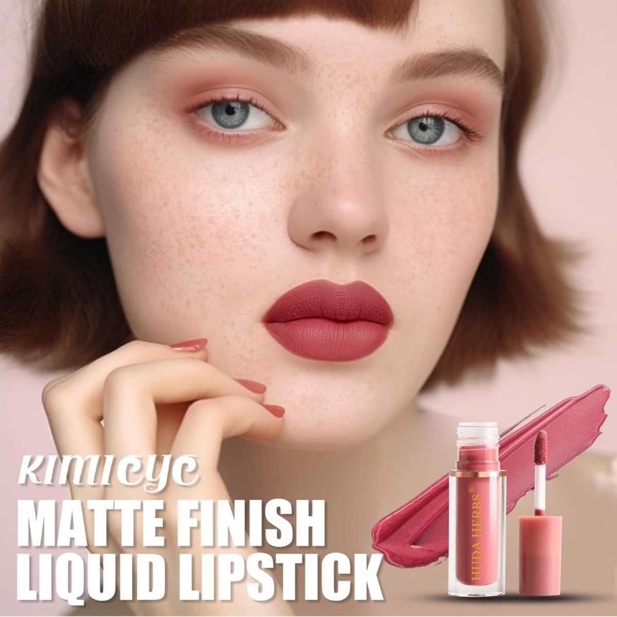 HUDA HERBS Liquid Lipsticks for Women - Set of 5 Paraben & Silicon Free, Matte, Long Lasting, Waterproof, Smudge Proof Mini Lipstick combo, Perfect Gifts for Wome, Red Lipstick Set - Image 3
