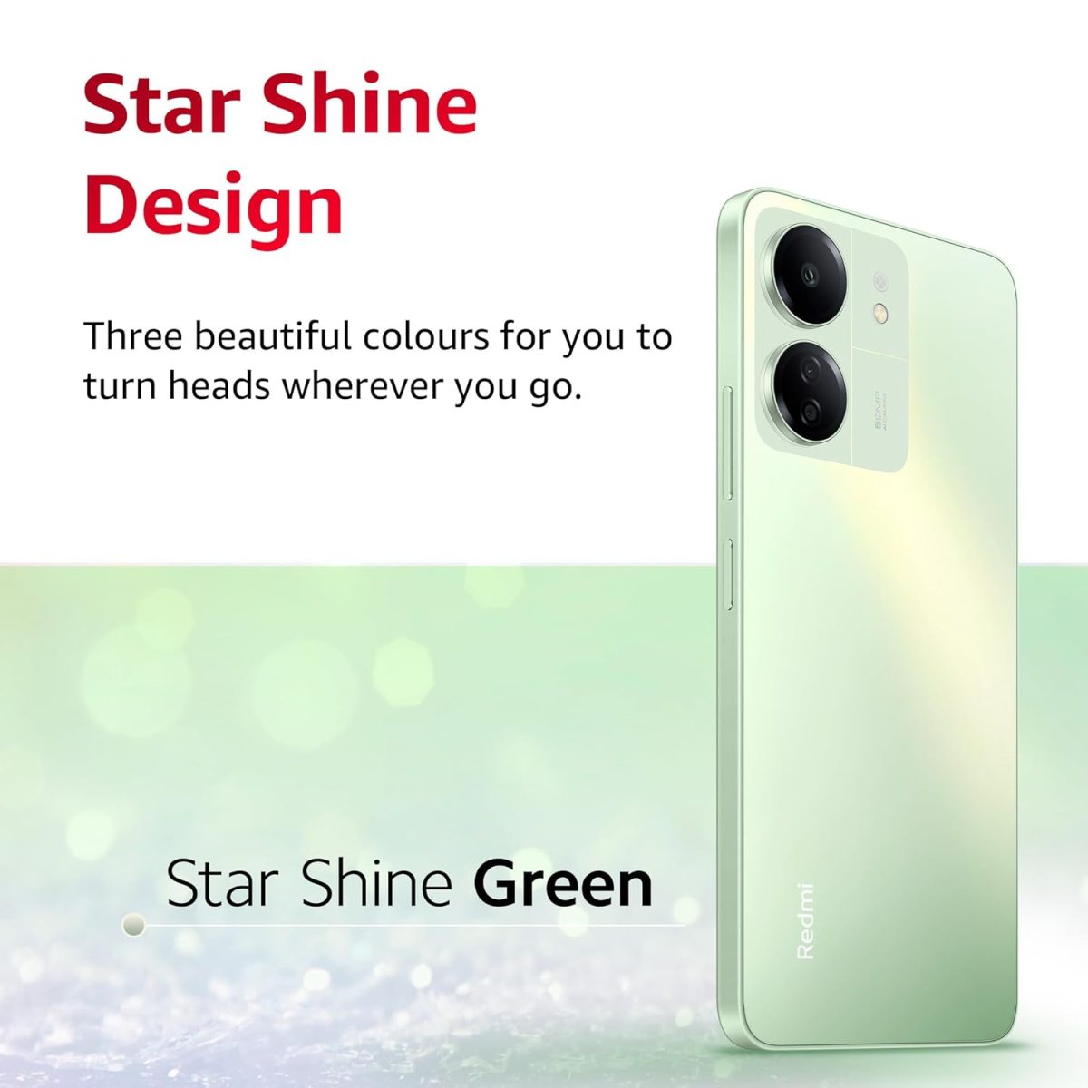 Redmi 13C (Starshine Green, 6GB RAM, 128GB Storage) | Powered by 4G MediaTek Helio G85 | 90Hz Display | 50MP AI Triple Camera - Image 2