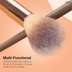 Gleva Multipurpose Kabuki Makeup Brush Dual-Ended Foundation Brush Concealer Brush Flawless Brush Ideal for Liquid Foundation, Cream, Powder, Blending, Buffing, Concealer (Brown) - Image 4