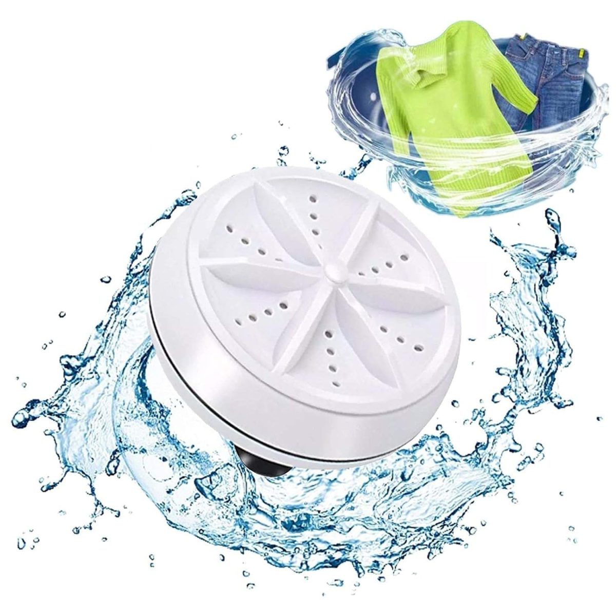 Drumstone (𝗦𝗽𝗲𝗰𝗶𝗮𝗹 𝟭𝟬 𝘆𝗲𝗮𝗿𝘀 𝗪𝗮𝗿𝗿𝗮𝗻𝘁𝘆) USB-Powered Turbine Wash – Portable, Energy-Efficient Cloth Washer for Quick and Convenient Cleaning on The Go