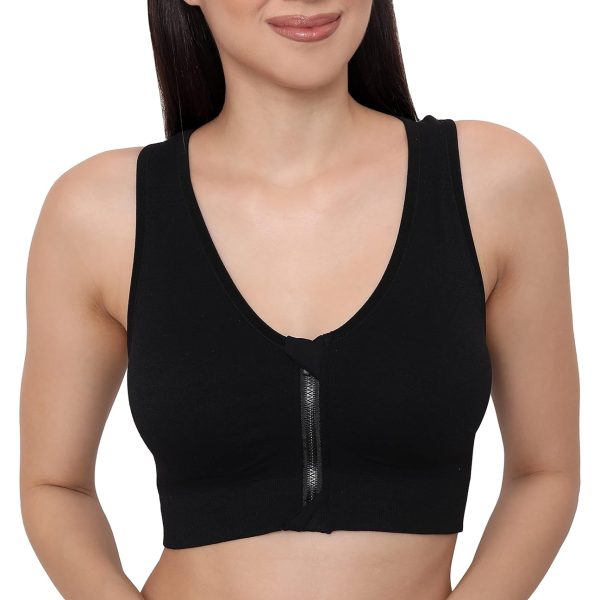 GLAMORAS Women Nylon Elastane Lightly Padded Non Wired U Back Sports Bra | Seamless Stretchy Low Impact Yoga Workout Bra with Removable Pads - Size- Small to 4XL