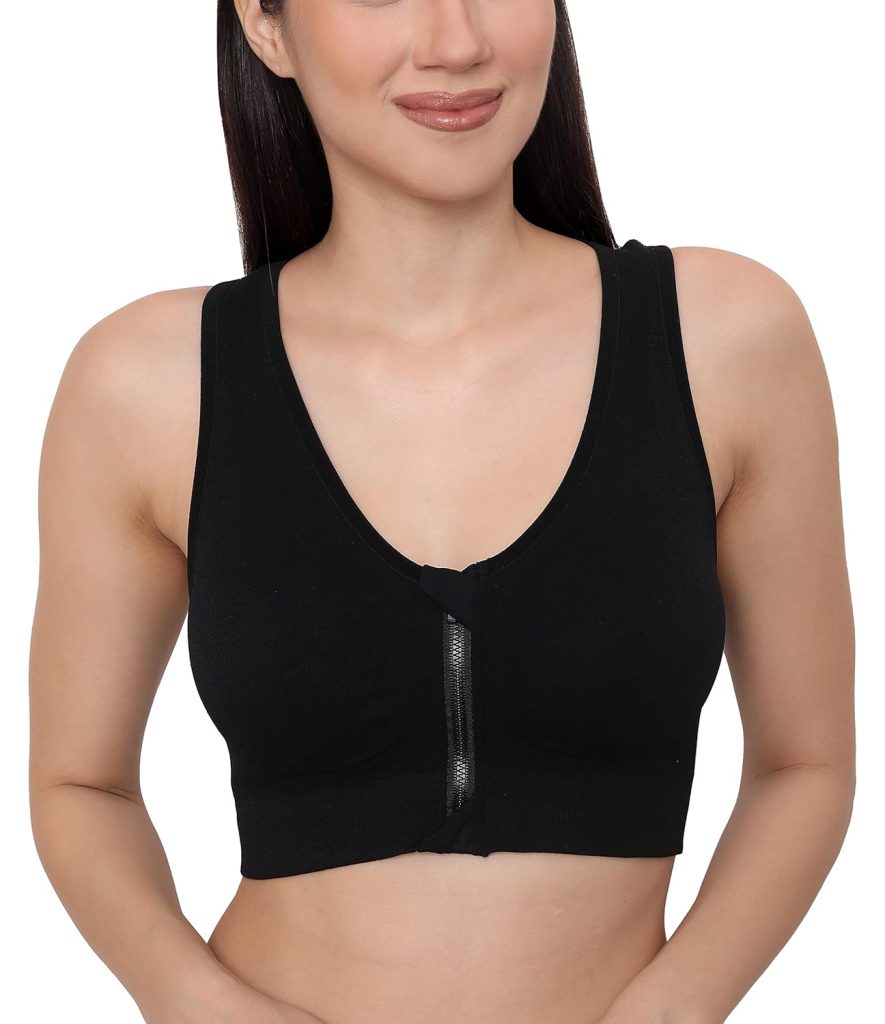 GLAMORAS Women Nylon Elastane Lightly Padded Non Wired U Back Sports Bra | Seamless Stretchy Low Impact Yoga Workout Bra with Removable Pads - Size- Small to 4XL