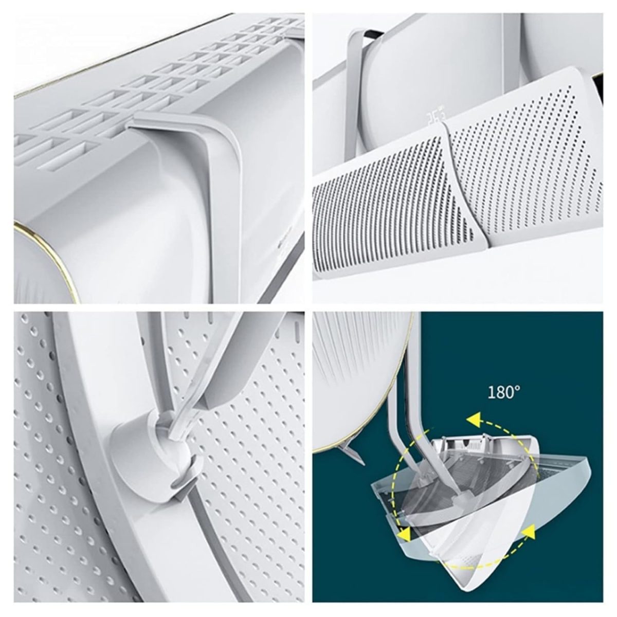 GLIVE (LABEL) Adjustable Air Deflector Air Conditioner Deflector, Adjustable Foldable Confinement Air Deflector Outlet Air Wing Air Cooled Baffle Wind Direction Telescopic Air Deflector - Image 8