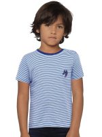 L'ADORE Boy's Blue Printed Short Sleeve T-Shirt