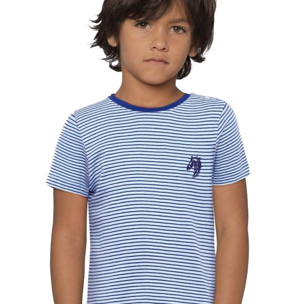 L'ADORE Boy's Blue Printed Short Sleeve T-Shirt