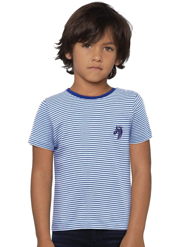 L'ADORE Boy's Blue Printed Short Sleeve T-Shirt