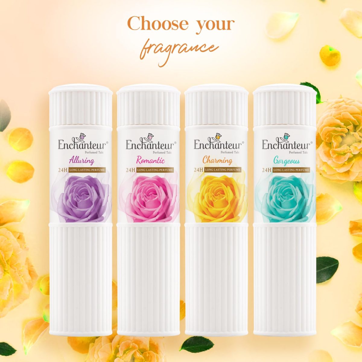 Enchanteur Charming Perfumed Talc Powder for Women, 250g with Roses, Muguets & Cedarwood Extracts, Pack of 1, 250 gms - Image 8