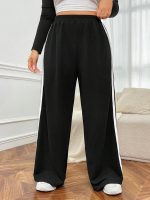 dockstreet Straight Wide fit Long Length Trouser Style Drawstring Trackpant for Women/Trending Sporty Style, Relaxed Casual Pants for Women - Image 4