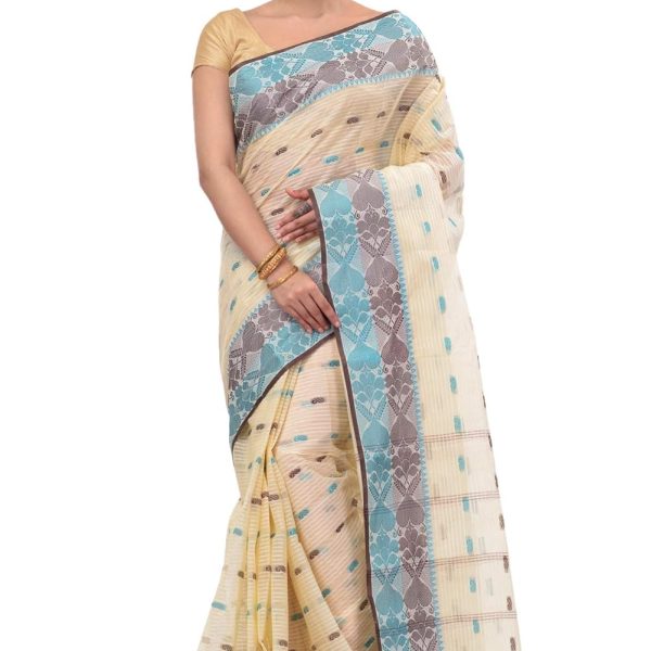 DipDiya Women Pure Cotton Bengali Classical Tant Saree