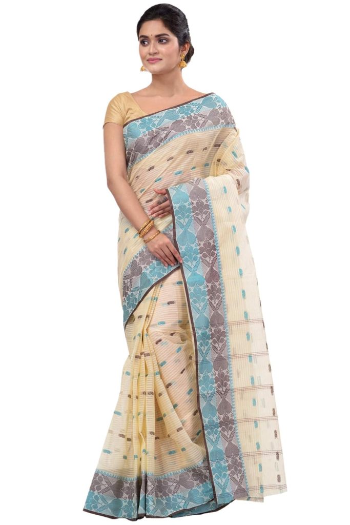 DipDiya Women Pure Cotton Bengali Classical Tant Saree