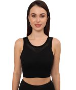 GLAMORAS Women's Polyester Spandex Padded Wireless Sports Bra | Full Coverage, Seamless & High Support Sports Bra for Workout & Yoga | Size: S-XL
