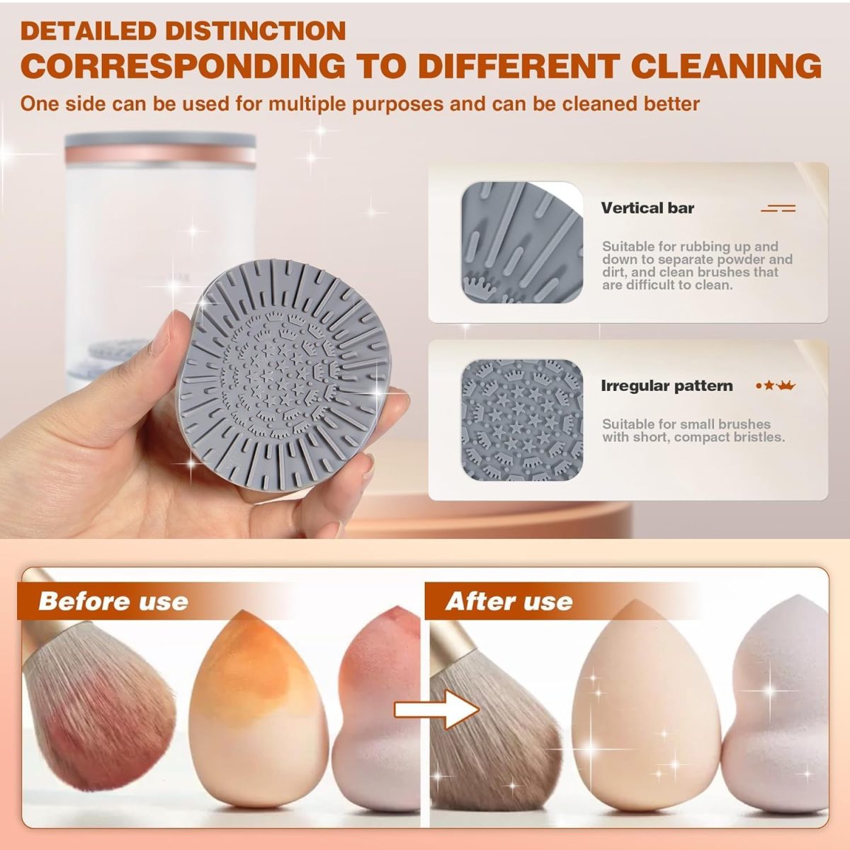 GLENOXZONE Makeup Brush Cleaner Machine New Electric Cosmetic & Painting Brush Cleaner, Automatic Spinning Makeup Deep Cleaning USB Powered Brush Cleaner Compatible with All Size Makeup Brushes - Image 2
