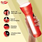 Eveready Apollo DL20, Rechargeable 1W Torch Cum 1.4W Emergency Sidelight/Face Light, Type-B/Micro USB Fast Charging, Overcharge & Deep Discharge Protection, Powered by Li-Ion Battery - Image 2