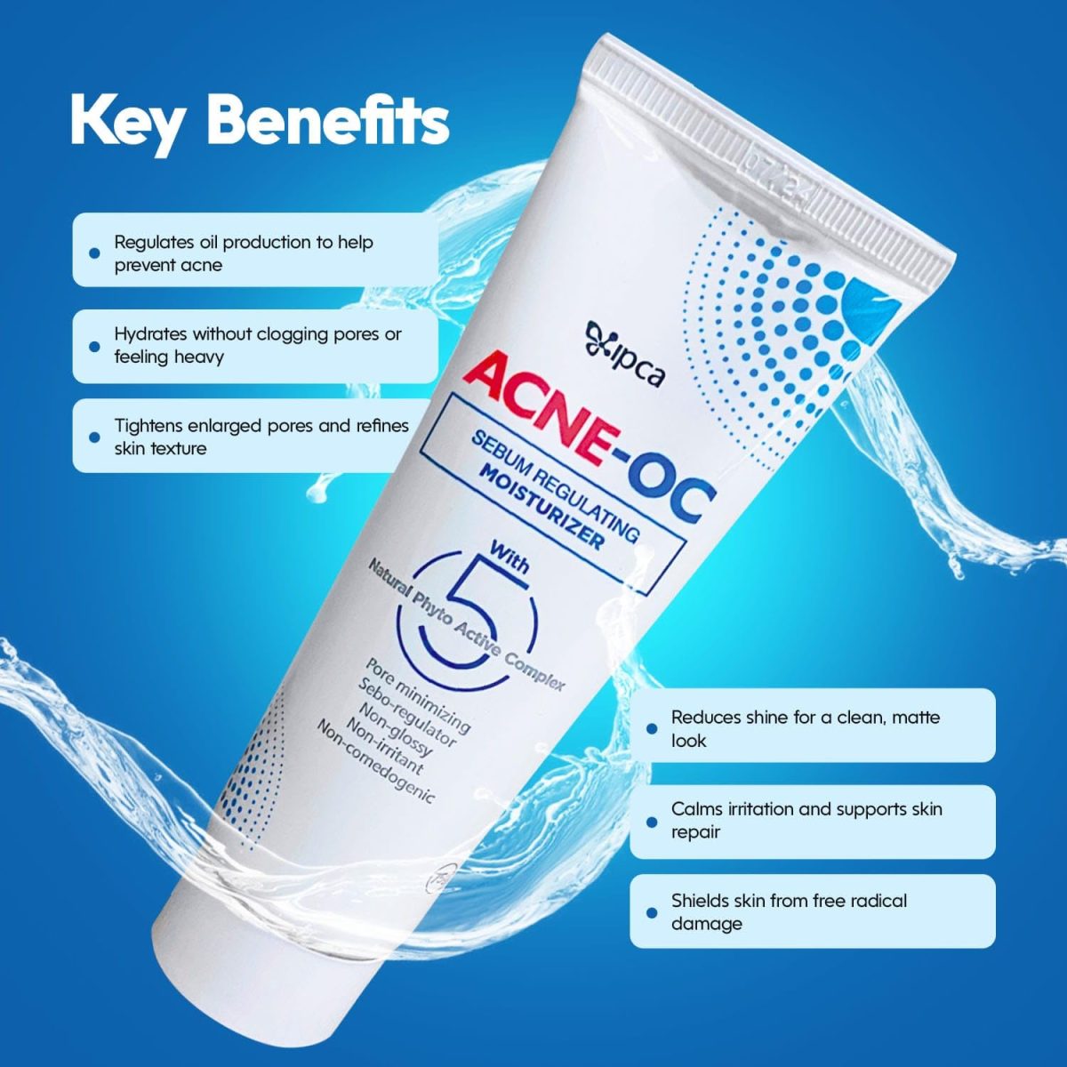 ACNE-OC Moisturiser for Oily & Acne-Prone Skin - 75g Sebum Regulating Moisturizer for Face with 5 Natural Phyto Active Complex - Hydrates & Restores Skin - Fast Absorbing Non-Comedogenic Moisturizer - Image 2