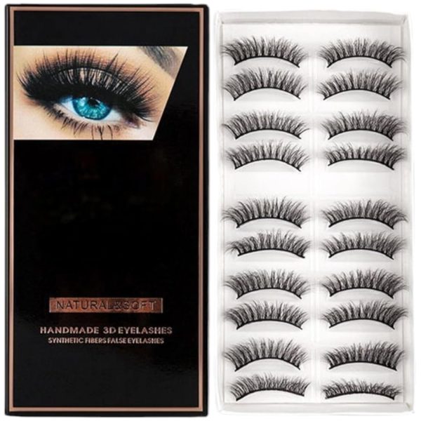 LA VENUST FAKE EYELASHES HANDMADE & NATURAL PAIR OF 10