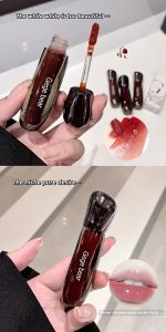 Gege Bear Mirror Surface Water Glossy Lip Glaze | All-Day Wear 24-Hour Lipstick | Perfect 9 to 5 Lip gloss | Smudge-Proof & Waterproof | Best Glossy Lip Care for Every Skin Tone (04# Wisdom Cherry, 2.8g) - Image 5