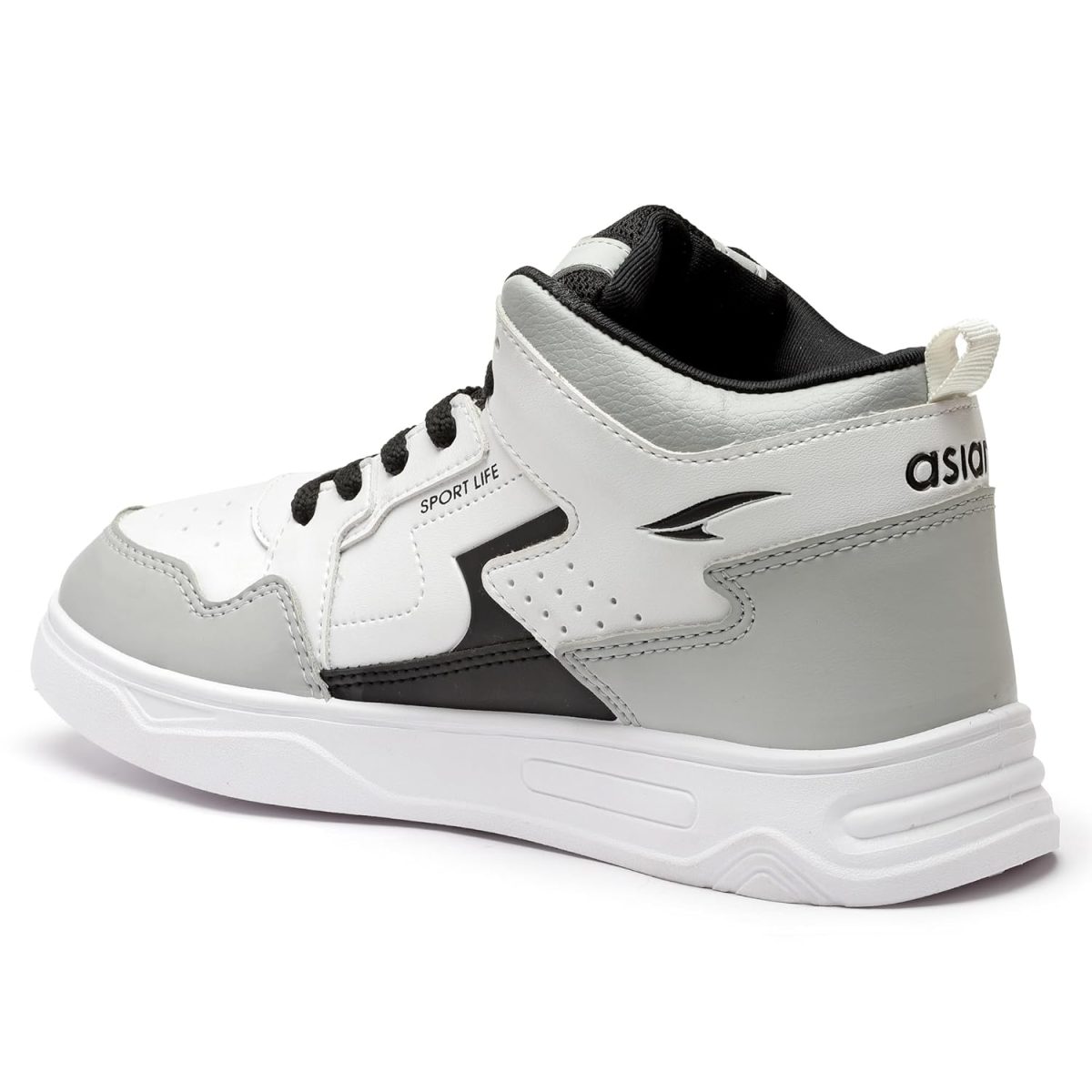ASIAN Men's White Casual Sneaker Hi-Neck Shoes with Synthetic Upper Lightweight Comfortable Mid Top Sneaker Shoes for Men's & Boy's Boston-13 - Image 9