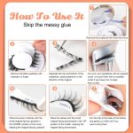 PEPONZ Magnetic Eyelashes Without Eyeliner – Natural Reusable Manga Lashes Kit with Applicator, No Glue Needed, 1 Pair Anime-Inspired Magnetic Lashes for Cosplay & Everyday Use - Image 2