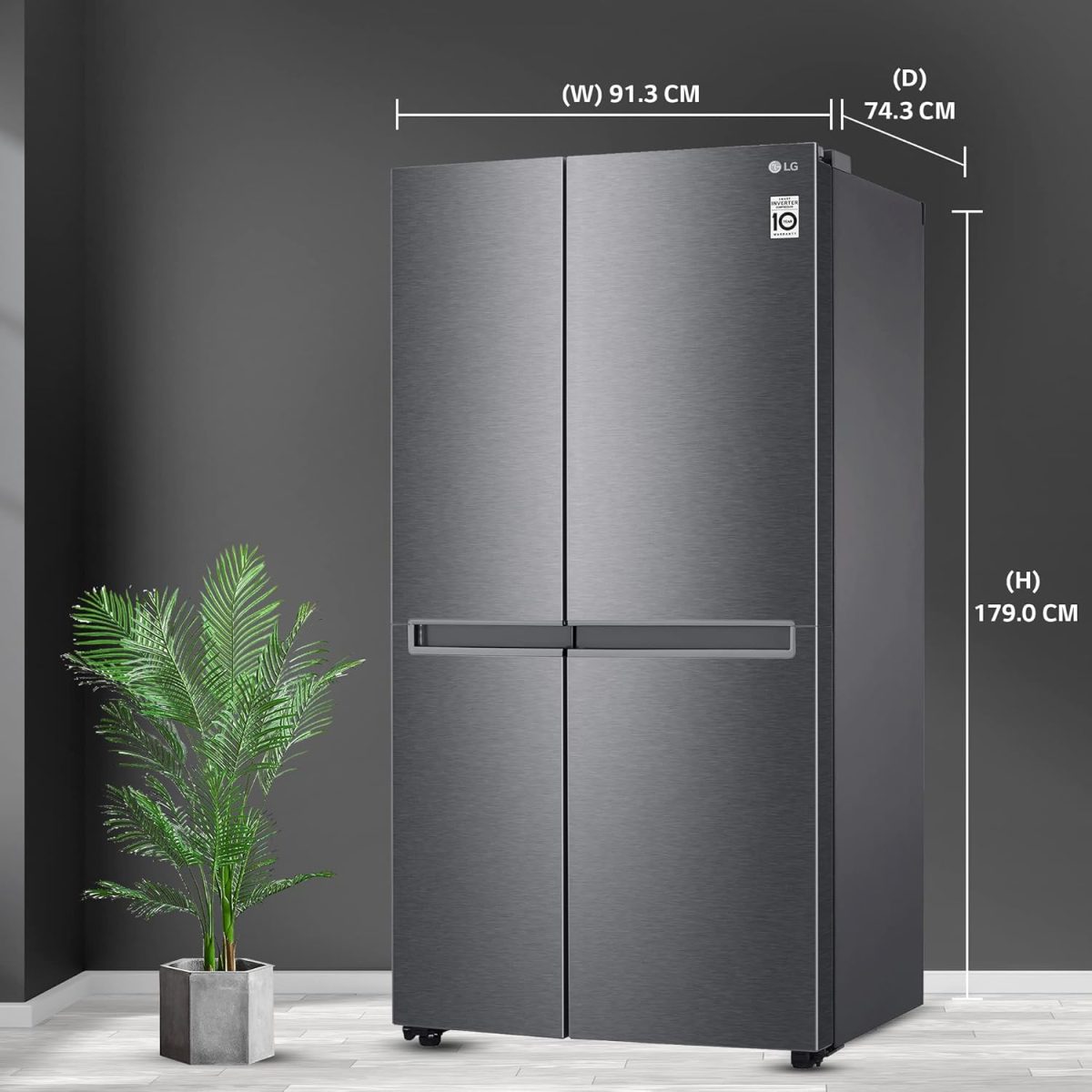 LG 688 L Frost-Free Smart Inverter Compressor Side-By-Side Refrigerator (GC-B257KQDV, Dark Graphite Steel, Multi Digital Sensors and Express Freezing, 2022 Model) - Image 5