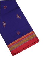 Neyge Women's Handloom Ilkal Pure Cotton Resham Silk Kasuti Saree with Stripe Pallu Running Blouse - Image 6