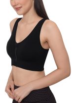 GLAMORAS Women Nylon Elastane Lightly Padded Non Wired U Back Sports Bra | Seamless Stretchy Low Impact Yoga Workout Bra with Removable Pads - Size- Small to 4XL - Image 2