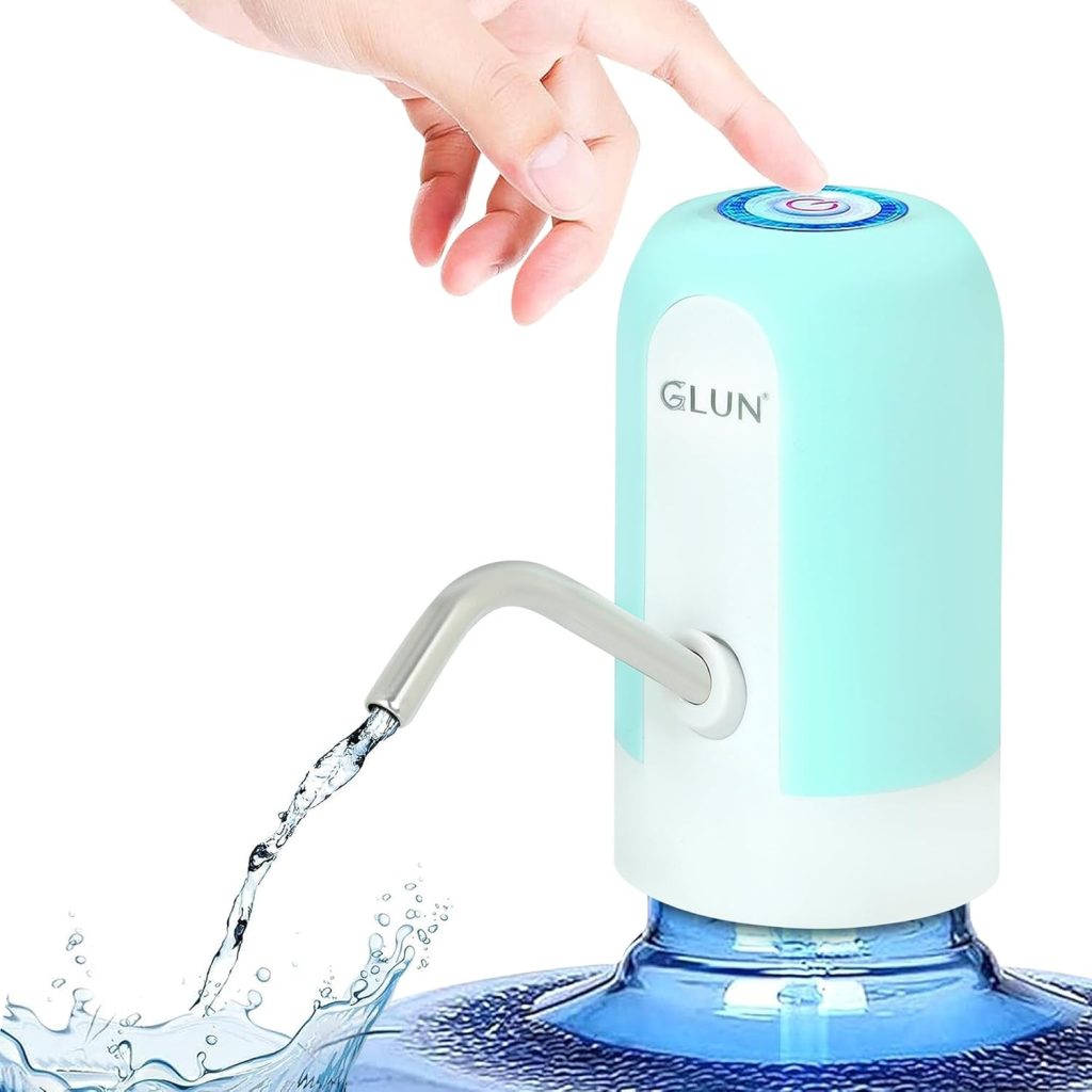 GLUN® Portable Water Dispenser, Rechargable Water Dispenser Pump Type-C Cable, Pumps Water Upto 5 to 20 Litre Bottle