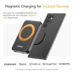 Ambrane MagSafe Wireless 10000mAh Fast Charging Power Bank with Mobile Stand, Strong Magnet, 22.5W Output for iPhone 12 & Above, Android & Other Qi Enabled Device + Magnetic Ring (Mount, Blue) - Image 4