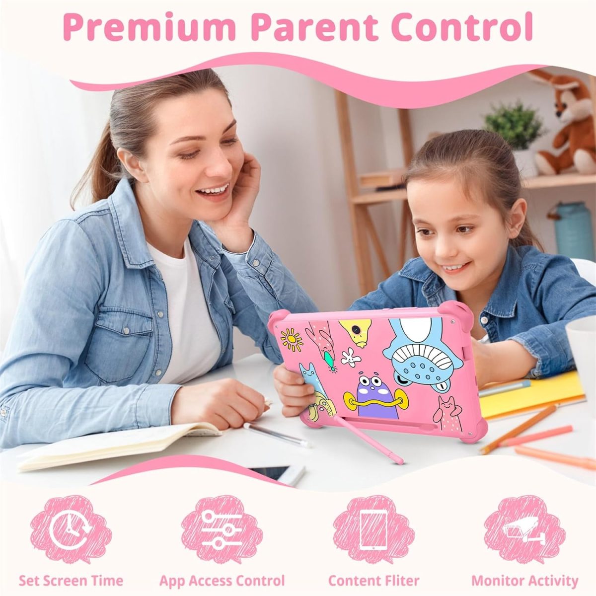 okulaku 7" Kids Tablet Pink - Image 3