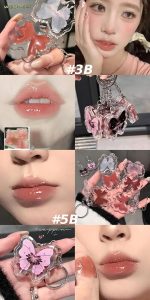 CAPPUVINI Lip Glaze | Solid Lip Gloss in Butterfly Keychain | Long-Lasting Moisture & Shine | Long Stay & Smudge Proof Lip Care | Lightweight & Non-Sticky Gloss Finish | Trending Shades Pink Nude Brown Lipsticks for Womens & Girls (5B#Milk Tea Chestnut, 2g) - Image 2