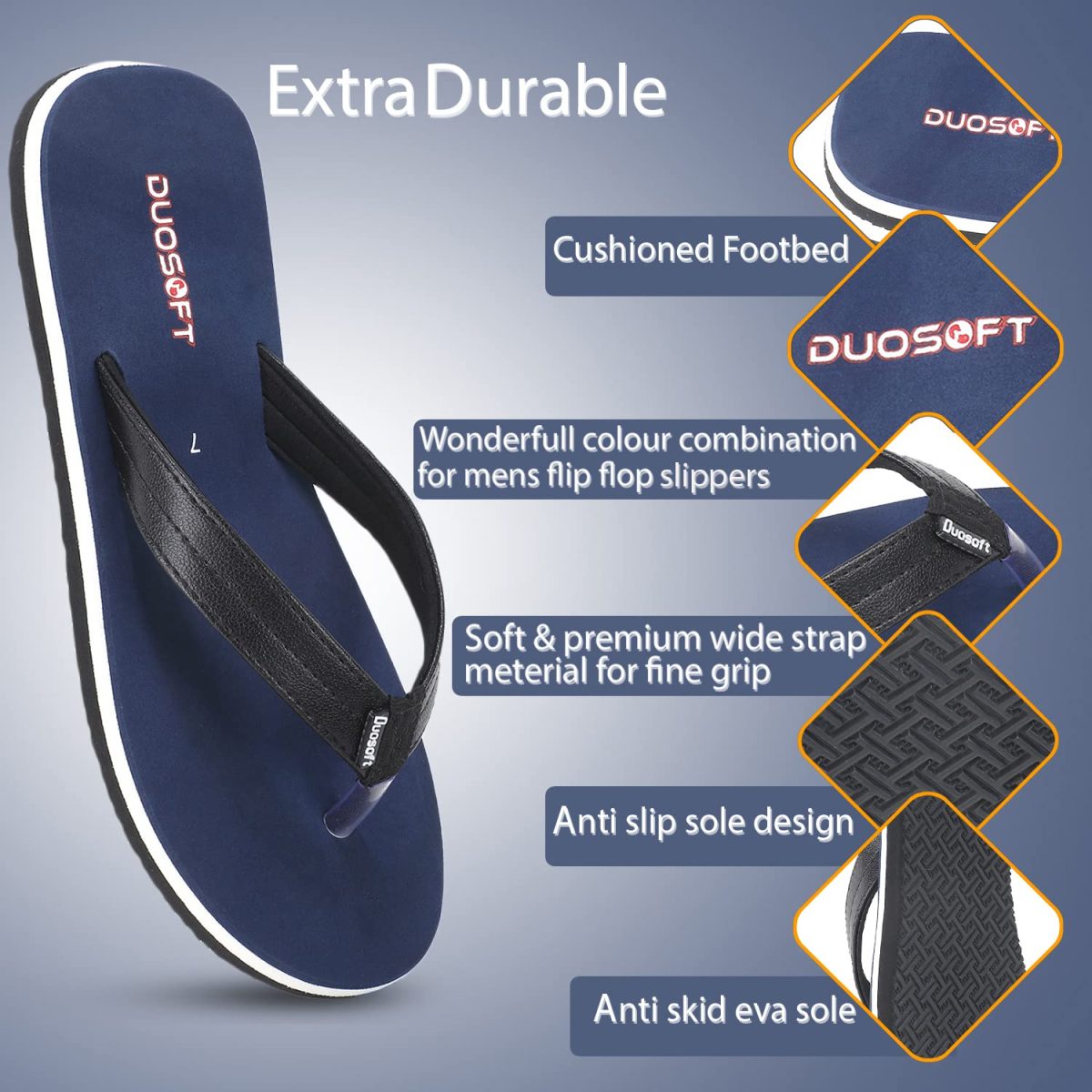 Doctor Walk Flip Flop for Men | Soft Comfortable | Breathable | Fashionable | Stylish | Trendy | Super soft | Lightweight | Anti-Slip Sole | Indoor & Outdoor | (DW-14) - Image 5