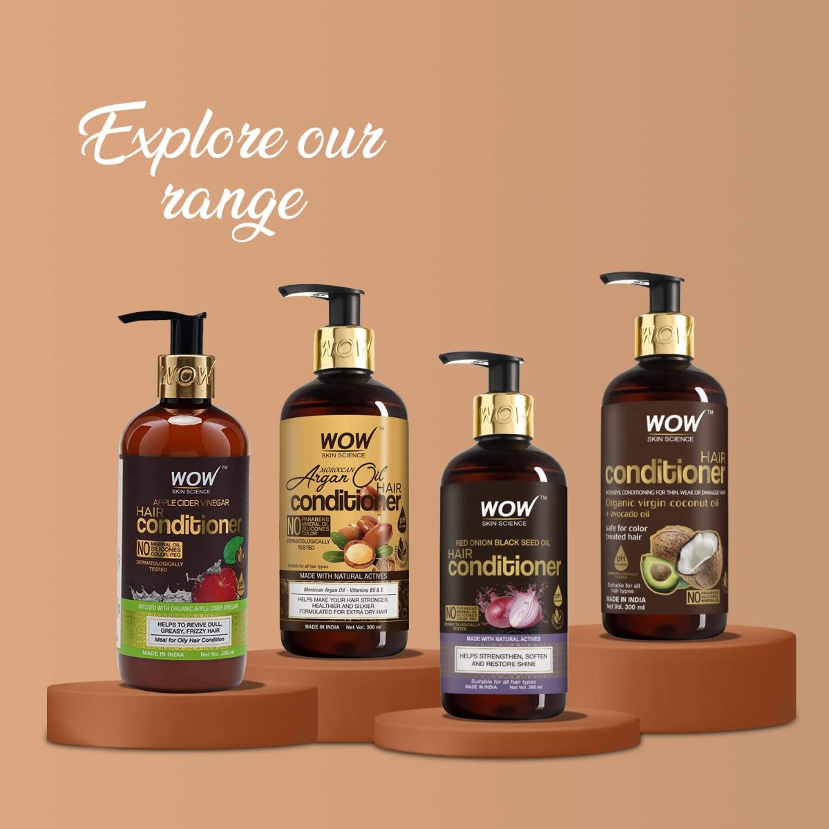 WOW Coconut & Avocado Oil No Parabens & Sulphate Hair Conditioner, 300mL - Image 5