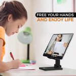 WeCool T2 Foldable and Portable Tabletop Mobile Stand with Stable Base,Height and View Angle Adjustable Phone Stand,Ideal Mobile Holder for Smartphones,Tablets, Kindles - Image 2