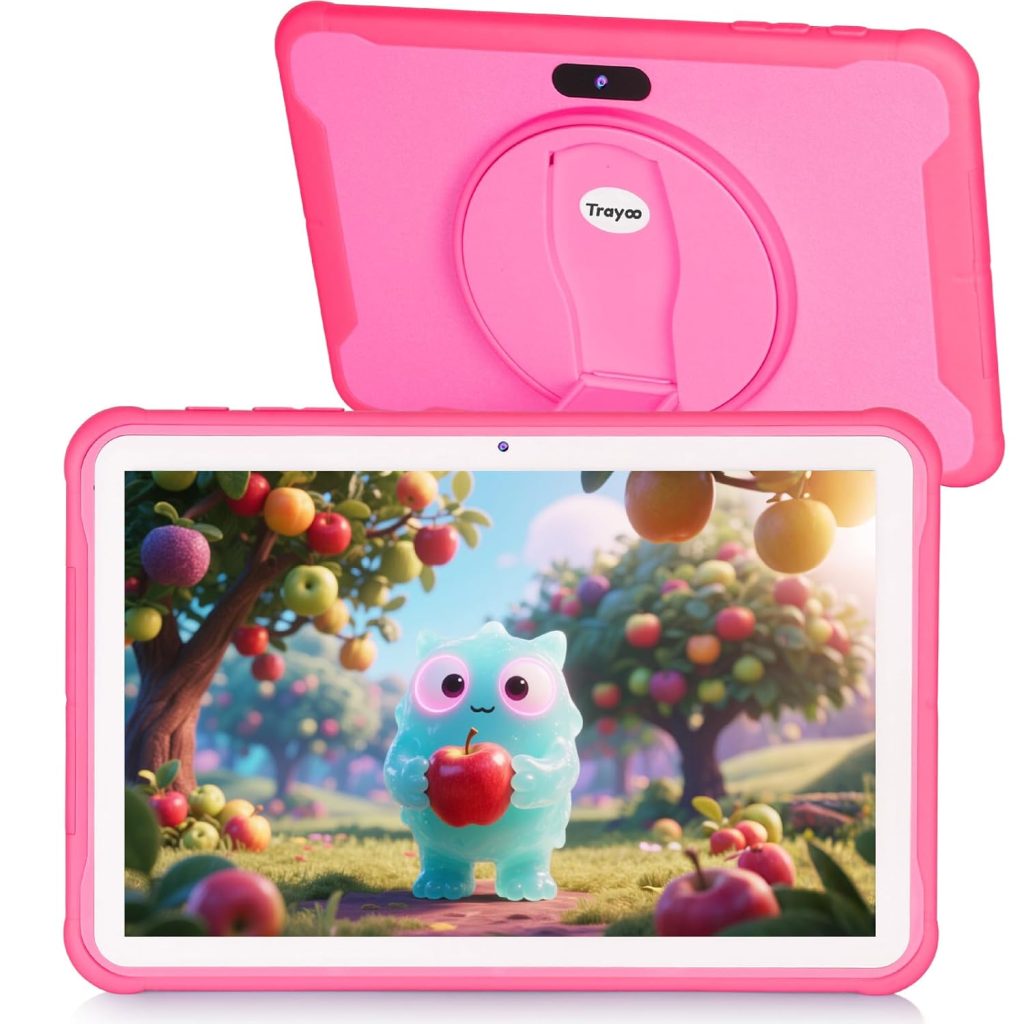 Trayoo Kids Tablet, 10 Inch Tablet for Kids (Pink)