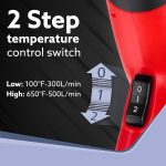 AGARO 2000W Heat Gun HG2120, Dual Temperature and Air Flow Control with 4 Nozzle Attachments, Hot Air Gun Heating helps in Shrink Wrapping, Paint Removal, Wire Shrinking, Crafting - Image 6