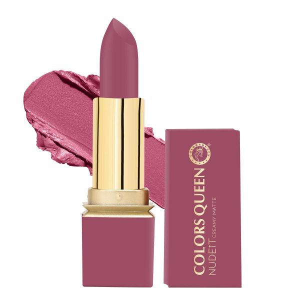 Colors Queen Nude It Creamy Matte Lipstick – 3.6g | Lightweight, Waterproof Lipstick for Women (02 - Peony)