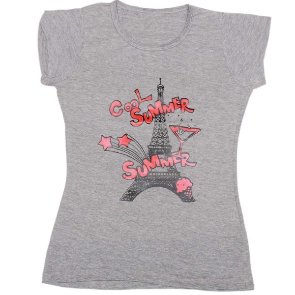 IndiWeaves Girls Cotton Half Sleeve Printed T-Shirt (Grey,6-7 Years)